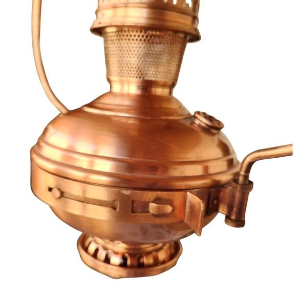 Vintage Copper Electric Hanging Lamp With Chain - Needs Rewiring Or Solar Light - Picture 11 of 15